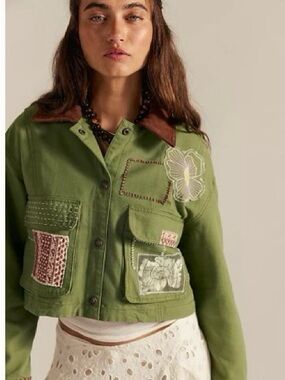 FREE PEOPLE × We The Free Martha Workwear Applique Jacket size medium